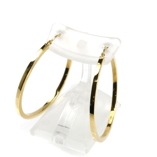 STAR JEWELRY スタージュエリー K18YG イエローゴールド フープ ピアス 2GP0931 2.1g 3.3cmセット レディース【中古】