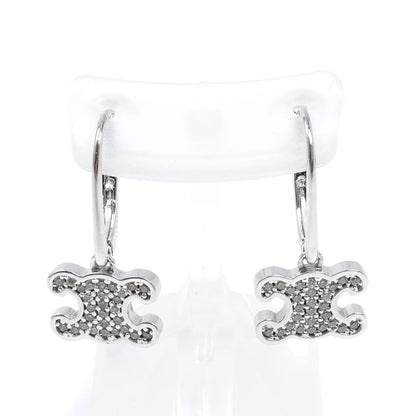 CELINE セリーヌ 真鍮 ラインストーン トリオンフ ピアス 460GC6BZI.36SI レディース【中古】