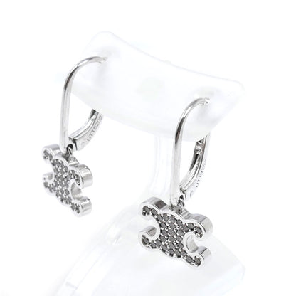 CELINE セリーヌ 真鍮 ラインストーン トリオンフ ピアス 460GC6BZI.36SI レディース【中古】