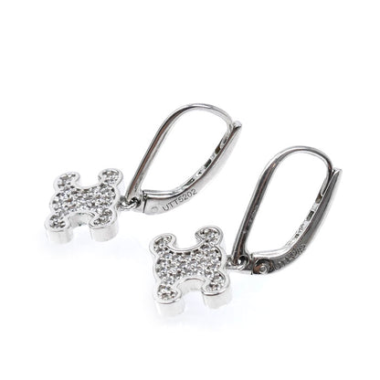 CELINE セリーヌ 真鍮 ラインストーン トリオンフ ピアス 460GC6BZI.36SI レディース【中古】