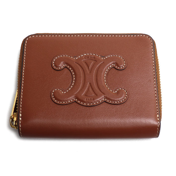 CELINE セリーヌ キュイル トリオンフ コインケース タン 10K533DR8.04LU レディース【中古】