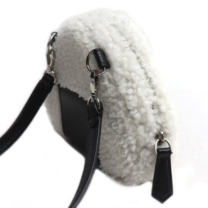 FENDI フェンディ おにぎり ショルダーバッグ ホワイト/ブラック 7AS240 レディース【中古】【美品】