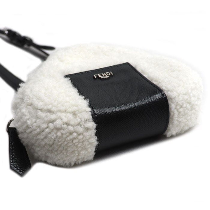 FENDI フェンディ おにぎり ショルダーバッグ ホワイト/ブラック 7AS240 レディース【中古】【美品】
