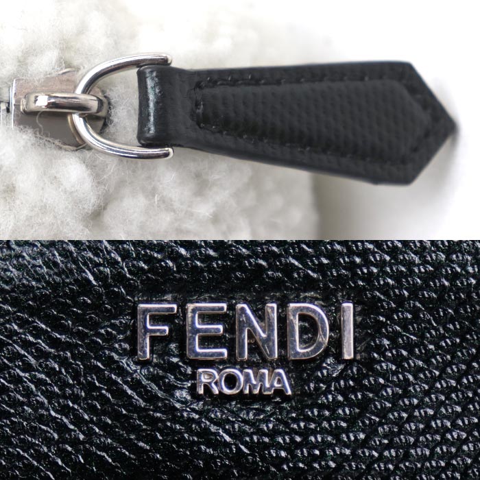 FENDI フェンディ おにぎり ショルダーバッグ ホワイト/ブラック 7AS240 レディース【中古】【美品】