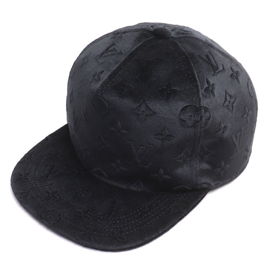 LOUIS VUITTON ルイ・ヴィトン キャスケット モノグラム ベルベット キャップ ブラック MP3409 NX2242 メンズ【中古】【美品】