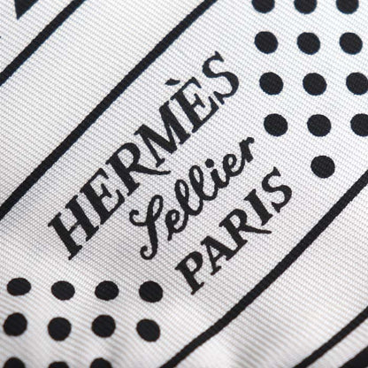 HERMES エルメス ツイリー エプロン ドール バンダナ スカーフ ホワイト/ブラック H852978S レディース【中古】【美品】