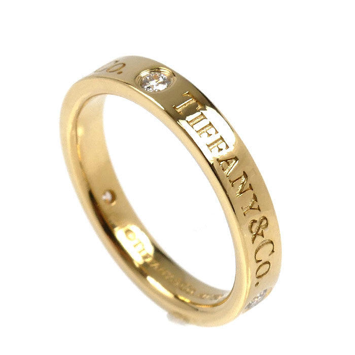 TIFFANY&Co. ティファニー K18YG イエローゴールド フラットバンド 3P ダイヤ リング・指輪 ダイヤモンド 6.5号 3.3g レディース【中古】【美品】