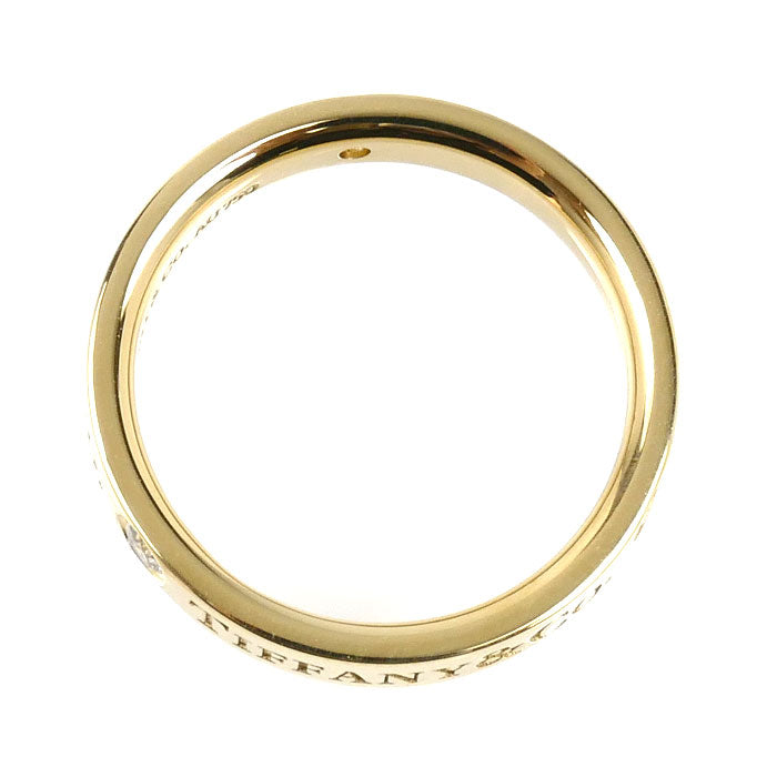 TIFFANY&Co. ティファニー K18YG イエローゴールド フラットバンド 3P ダイヤ リング・指輪 ダイヤモンド 6.5号 3.3g レディース【中古】【美品】