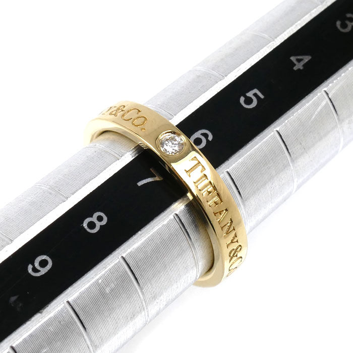 TIFFANY&Co. ティファニー K18YG イエローゴールド フラットバンド 3P ダイヤ リング・指輪 ダイヤモンド 6.5号 3.3g レディース【中古】【美品】