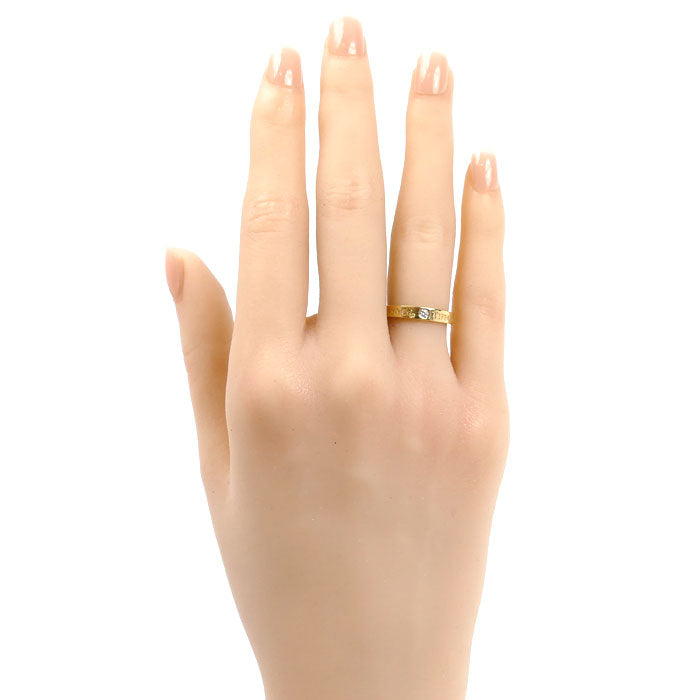 TIFFANY&Co. ティファニー K18YG イエローゴールド フラットバンド 3P ダイヤ リング・指輪 ダイヤモンド 6.5号 3.3g レディース【中古】【美品】
