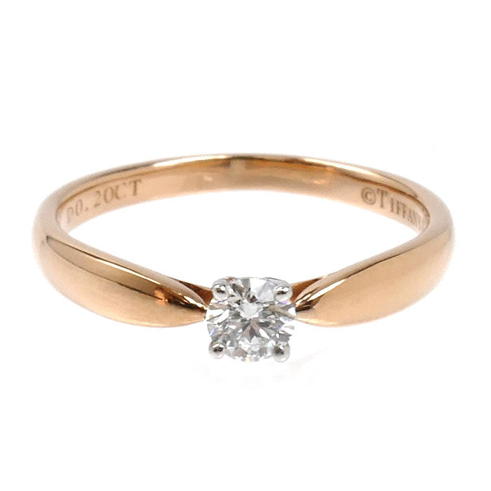 TIFFANY&Co. ティファニー K18PG ピンクゴールド Pt950プラチナ ハーモニー リング・指輪 ダイヤモンド0.20ct 10.5号 2.4g レディース【中古】【美品】