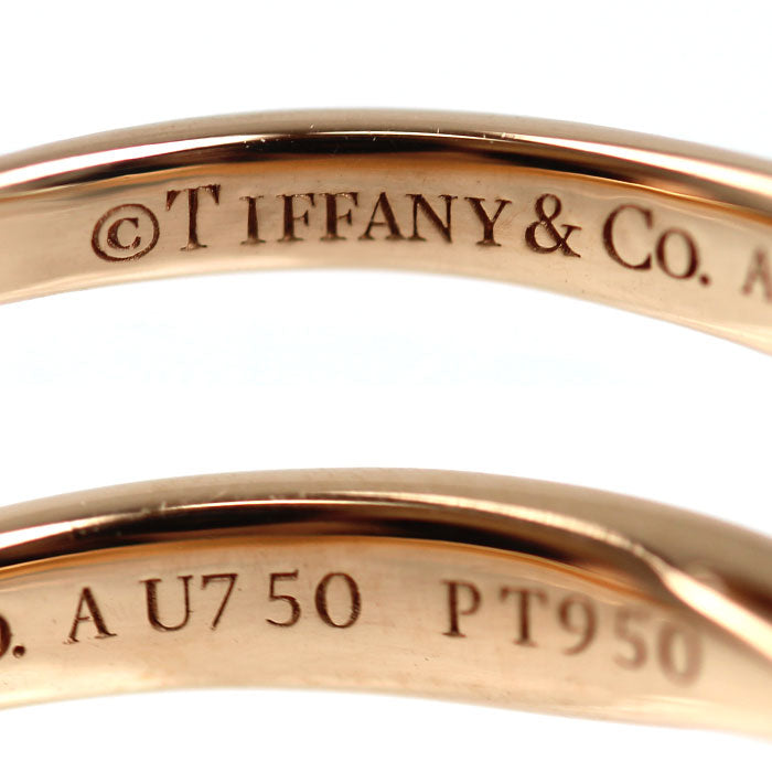 TIFFANY&Co. ティファニー K18PG ピンクゴールド Pt950プラチナ ハーモニー リング・指輪 ダイヤモンド0.20ct 10.5号 2.4g レディース【中古】【美品】