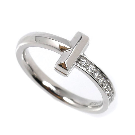 TIFFANY&Co. ティファニー K18WG ホワイトゴールド Tワン ナロー ダイヤ リング・指輪 67795539 ダイヤモンド 10号 4.4g レディース【中古】【美品】
