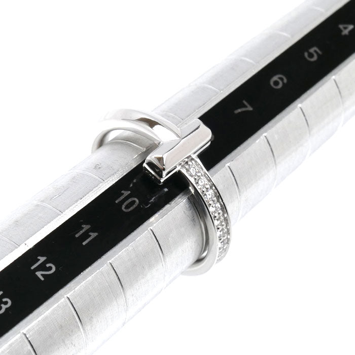 TIFFANY&Co. ティファニー K18WG ホワイトゴールド Tワン ナロー ダイヤ リング・指輪 67795539 ダイヤモンド 10号 4.4g レディース【中古】【美品】