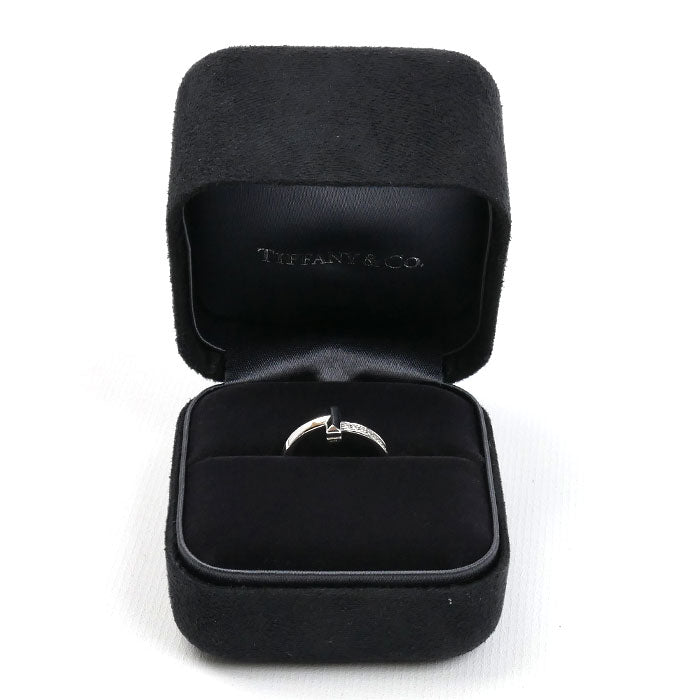 TIFFANY&Co. ティファニー K18WG ホワイトゴールド Tワン ナロー ダイヤ リング・指輪 67795539 ダイヤモンド 10号 4.4g レディース【中古】【美品】