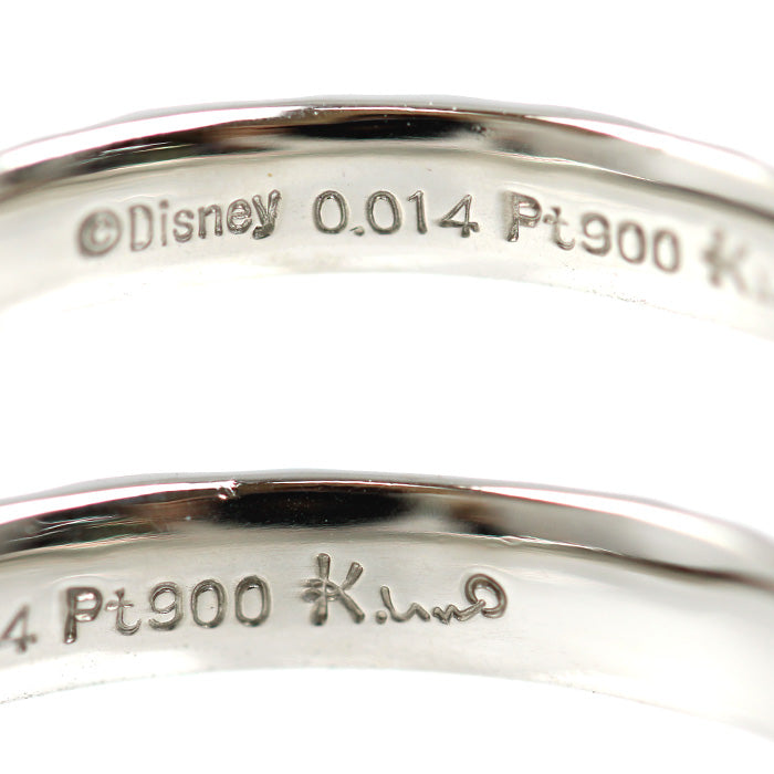 K.UNO ケイウノ Pt900プラチナ ディズニー リング・指輪 ダイヤモンド0.014ct 10号 3.8g レディース【中古】【美品】