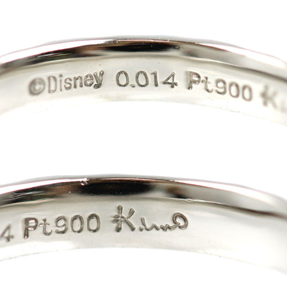 K.UNO ケイウノ Pt900プラチナ ディズニー リング・指輪 ダイヤモンド0.014ct 10号 3.8g レディース【中古】【美品】