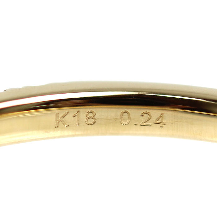 BELLESIORA ベルシオラ K18YG イエローゴールド SQUARE COLLECTION リング・指輪 ダイヤモンド0.24ct 9号 1.7g レディース【中古】【美品】