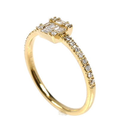 BELLESIORA ベルシオラ K18YG イエローゴールド SQUARE COLLECTION リング・指輪 ダイヤモンド0.24ct 9号 1.7g レディース【中古】【美品】