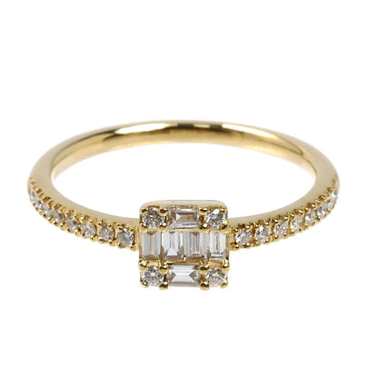 BELLESIORA ベルシオラ K18YG イエローゴールド SQUARE COLLECTION リング・指輪 ダイヤモンド0.24ct 9号 1.7g レディース【中古】【美品】