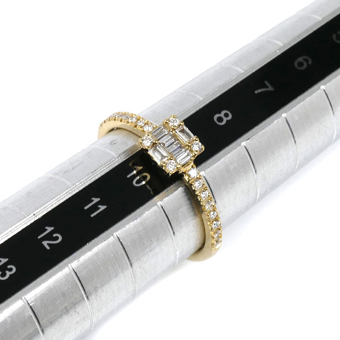 BELLESIORA ベルシオラ K18YG イエローゴールド SQUARE COLLECTION リング・指輪 ダイヤモンド0.24ct 9号 1.7g レディース【中古】【美品】