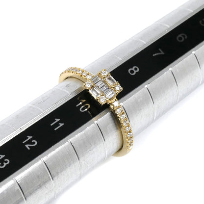 BELLESIORA ベルシオラ K18YG イエローゴールド SQUARE COLLECTION リング・指輪 ダイヤモンド0.24ct 9号 1.7g レディース【中古】【美品】