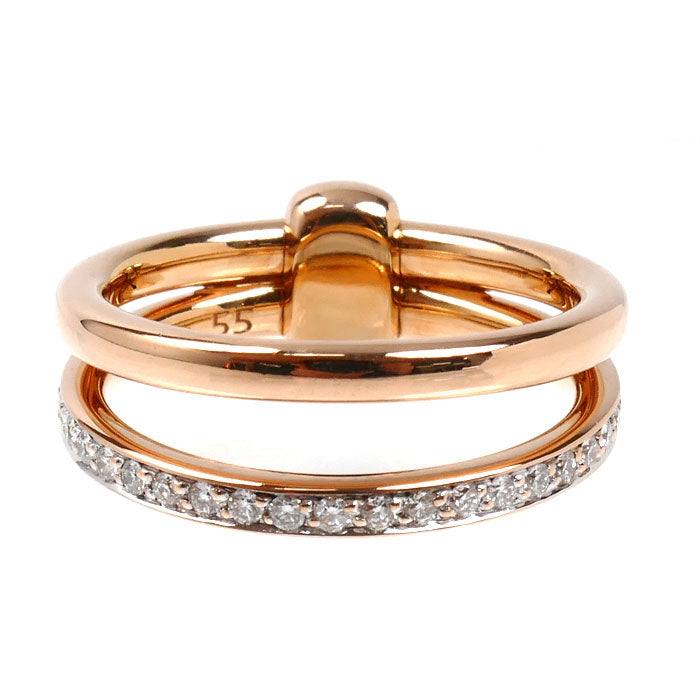 Pomellato ポメラート K18PG ピンクゴールド トゥギャザー リング・指輪 PAC0100O7WHRDB000 ダイヤモンド 15号 8.1g レディース【中古】【美品】