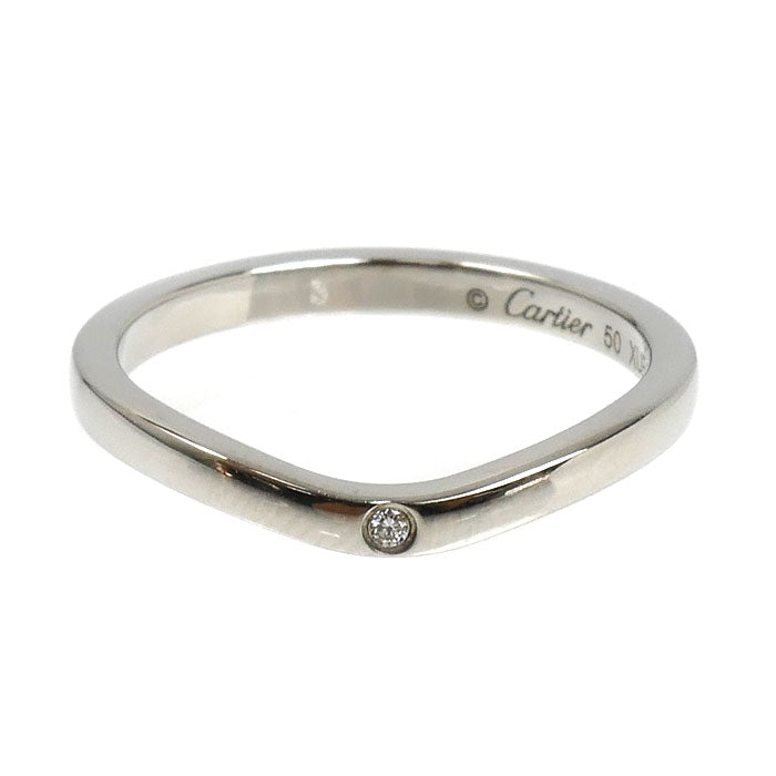 CARTIER カルティエ Pt950プラチナ バレリーナ カーブ ウェディング 3Pダイヤ リング・指輪 B4092950 ダイヤモンド 10号 50 3.0g レディース【中古】【美品】