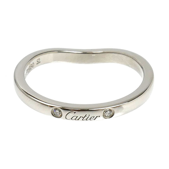 CARTIER カルティエ Pt950プラチナ バレリーナ カーブ ウェディング 3Pダイヤ リング・指輪 B4092950 ダイヤモンド 10号 50 3.0g レディース【中古】【美品】