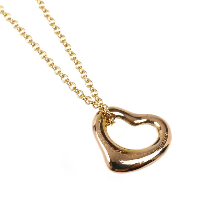 TIFFANY&Co. ティファニー K18PG ピンクゴールド オープンハート ネックレス 68113660 ダイヤモンド 3.0g 41cm レディース【中古】【美品】