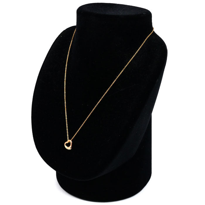 TIFFANY&Co. ティファニー K18PG ピンクゴールド オープンハート ネックレス 68113660 ダイヤモンド 3.0g 41cm レディース【中古】【美品】