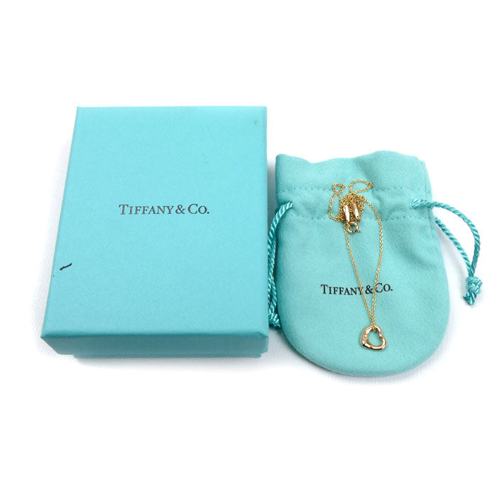 TIFFANY&Co. ティファニー K18PG ピンクゴールド オープンハート ネックレス 68113660 ダイヤモンド 3.0g 41cm レディース【中古】【美品】