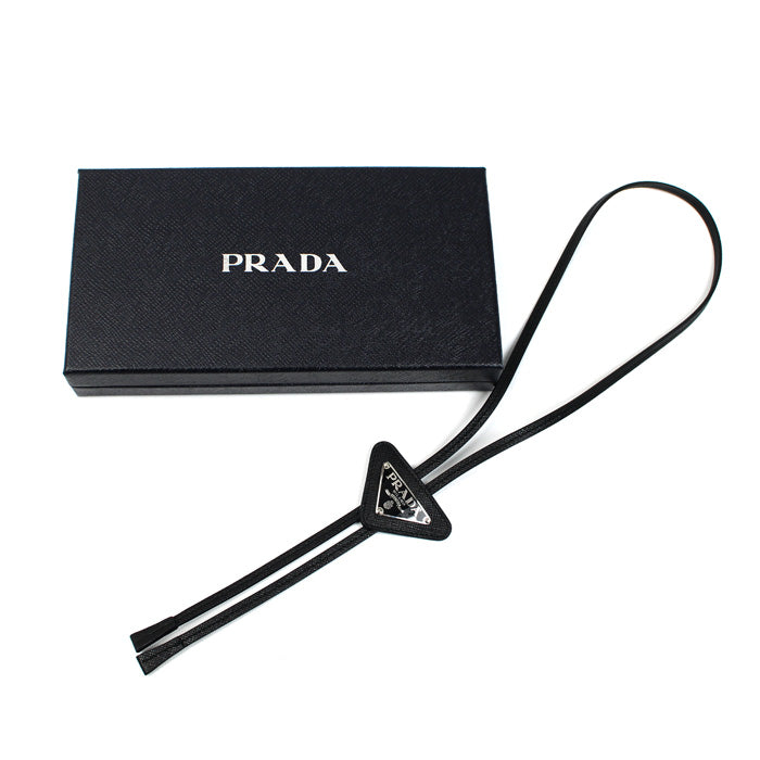 PRADA プラダ レザー サフィアーノレザー ボロタイ 2IC027_QHH_F0002 メンズ【中古】【極美品】