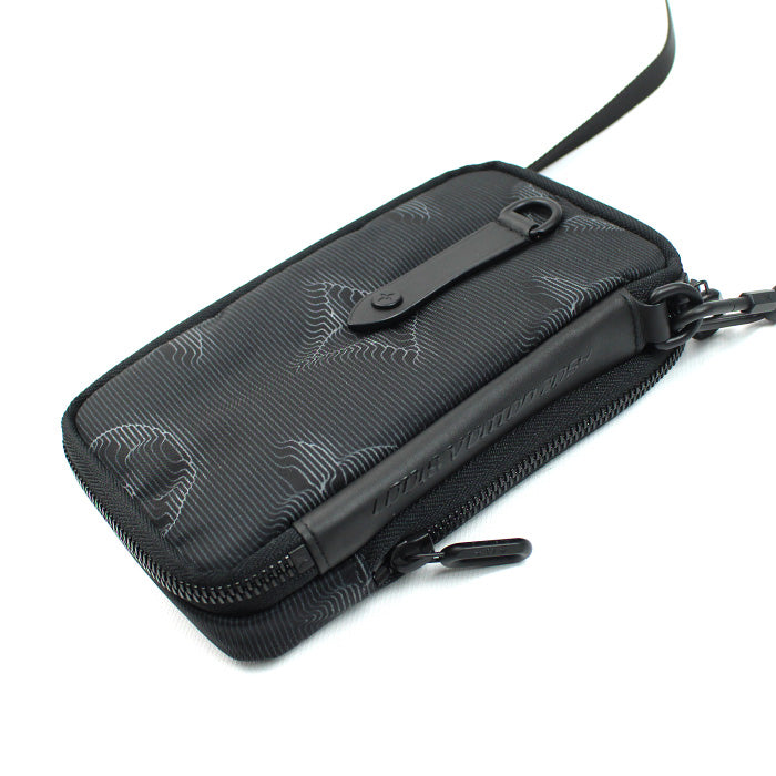 LOUIS VUITTON ルイ・ヴィトン 3Dモノグラム ダブルフォンポーチ ショルダーバッグ ブラック M80141 ICチップ メンズ【中古】【美品】
