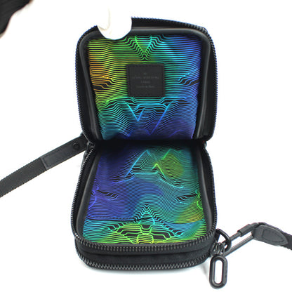 LOUIS VUITTON ルイ・ヴィトン 3Dモノグラム ダブルフォンポーチ ショルダーバッグ ブラック M80141 ICチップ メンズ【中古】【美品】