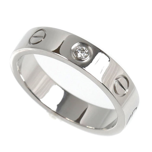 CARTIER カルティエ K18WG ホワイトゴールド ミニラブ 1Pダイヤ リング・指輪 B4050550 ダイヤモンド 10号 50 4.7g レディース【中古】【美品】