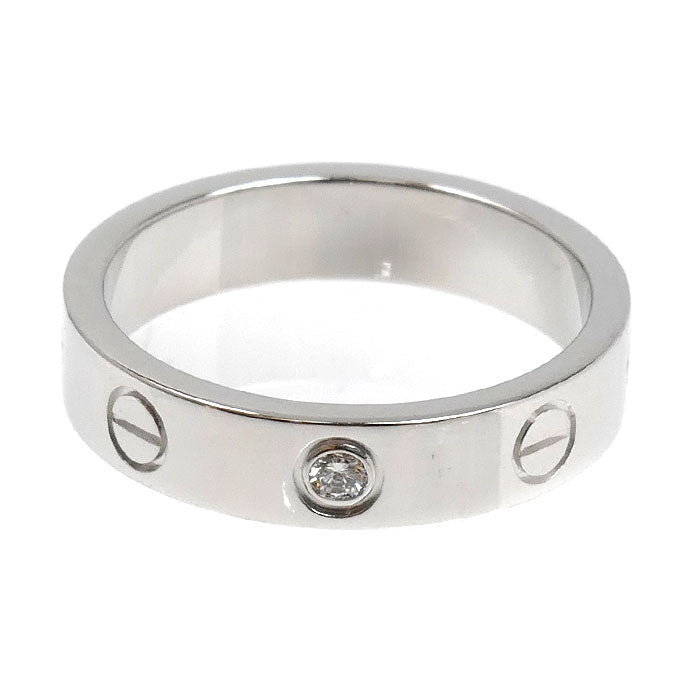 CARTIER カルティエ K18WG ホワイトゴールド ミニラブ 1Pダイヤ リング・指輪 B4050550 ダイヤモンド 10号 50 4.7g レディース【中古】【美品】