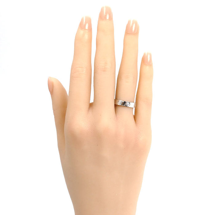 CARTIER カルティエ K18WG ホワイトゴールド ミニラブ 1Pダイヤ リング・指輪 B4050550 ダイヤモンド 10号 50 4.7g レディース【中古】【美品】
