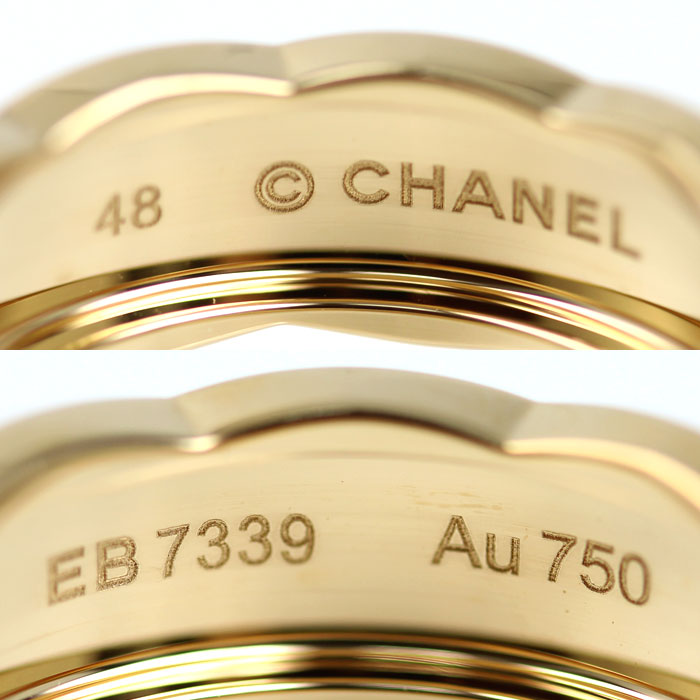 CHANEL シャネル K18YG イエローゴールド ココクラッシュ ミディアム リング・指輪 J10571 8号 48 6.2g レディース【中古】【美品】