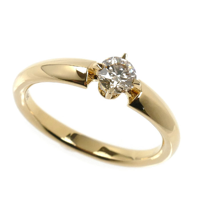 カシケイ K18YG イエローゴールド ソリティア リング・指輪 KSB030RYG ダイヤモンド0.38ct ダイヤモンド0.01ct 16号 4.7g レディース【中古】【美品】