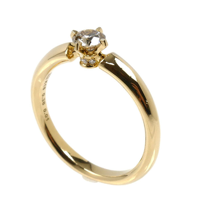カシケイ K18YG イエローゴールド ソリティア リング・指輪 KSB030RYG ダイヤモンド0.38ct ダイヤモンド0.01ct 16号 4.7g レディース【中古】【美品】