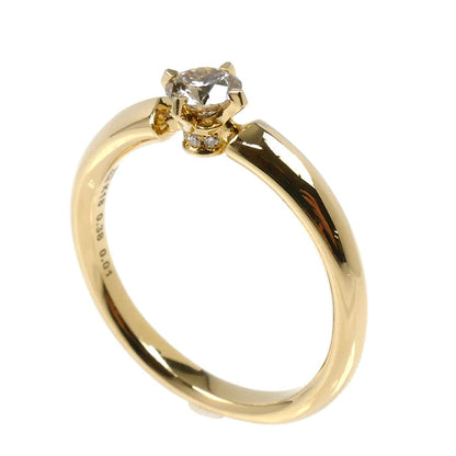 カシケイ K18YG イエローゴールド ソリティア リング・指輪 KSB030RYG ダイヤモンド0.38ct ダイヤモンド0.01ct 16号 4.7g レディース【中古】【美品】