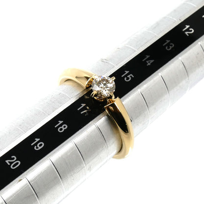 カシケイ K18YG イエローゴールド ソリティア リング・指輪 KSB030RYG ダイヤモンド0.38ct ダイヤモンド0.01ct 16号 4.7g レディース【中古】【美品】