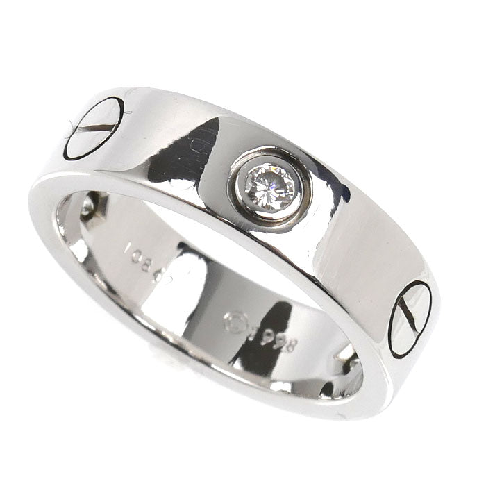 CARTIER カルティエ K18WG ホワイトゴールド ラブ ハーフ リング・指輪 ダイヤモンド 14号 54 8.9g レディース【中古】【美品】