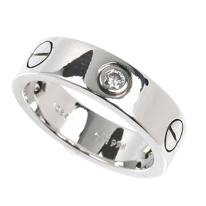 CARTIER カルティエ K18WG ホワイトゴールド ラブ ハーフ リング・指輪 ダイヤモンド 14号 54 8.9g レディース【中古】【美品】