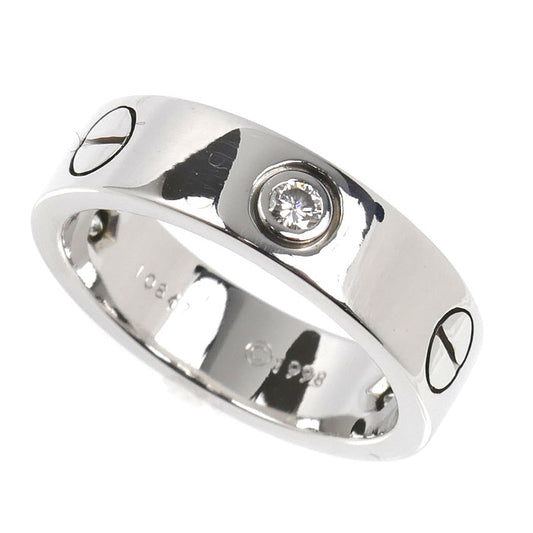 CARTIER カルティエ K18WG ホワイトゴールド ラブ ハーフ リング・指輪 ダイヤモンド 14号 54 8.9g レディース【中古】【美品】