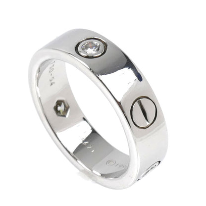 CARTIER カルティエ K18WG ホワイトゴールド ラブ ハーフ リング・指輪 ダイヤモンド 14号 54 8.9g レディース【中古】【美品】