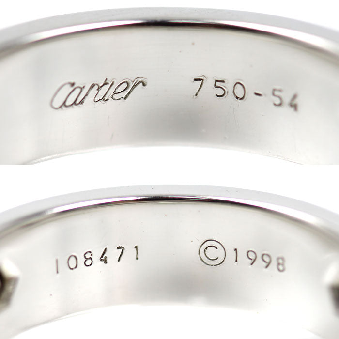 CARTIER カルティエ K18WG ホワイトゴールド ラブ ハーフ リング・指輪 ダイヤモンド 14号 54 8.9g レディース【中古】【美品】