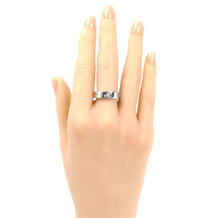 CARTIER カルティエ K18WG ホワイトゴールド ラブ ハーフ リング・指輪 ダイヤモンド 14号 54 8.9g レディース【中古】【美品】