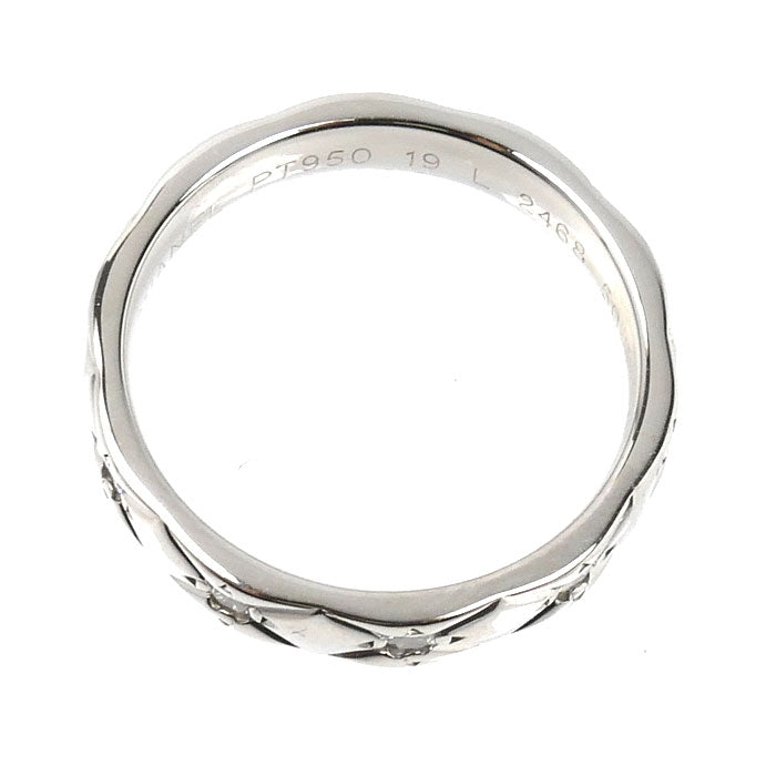 CHANEL シャネル Pt950プラチナ マトラッセ フルダイヤ 10PD リング・指輪 ダイヤモンド 9.5号 50 4.7g レディース【中古】【美品】